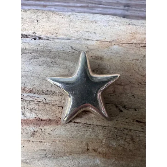 Tiffany & Co. Sterling Silver Star Pin Brooch 925 Mexico Puffed - Picture 3 of 6